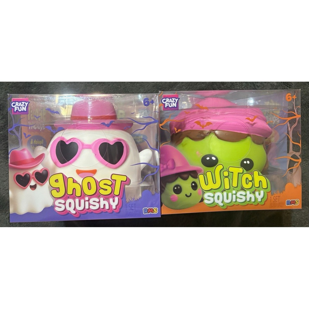 Crazy Fun RMSGhost & Witch Squishy Squish & Stretch Squeeze Toys 2 Pack